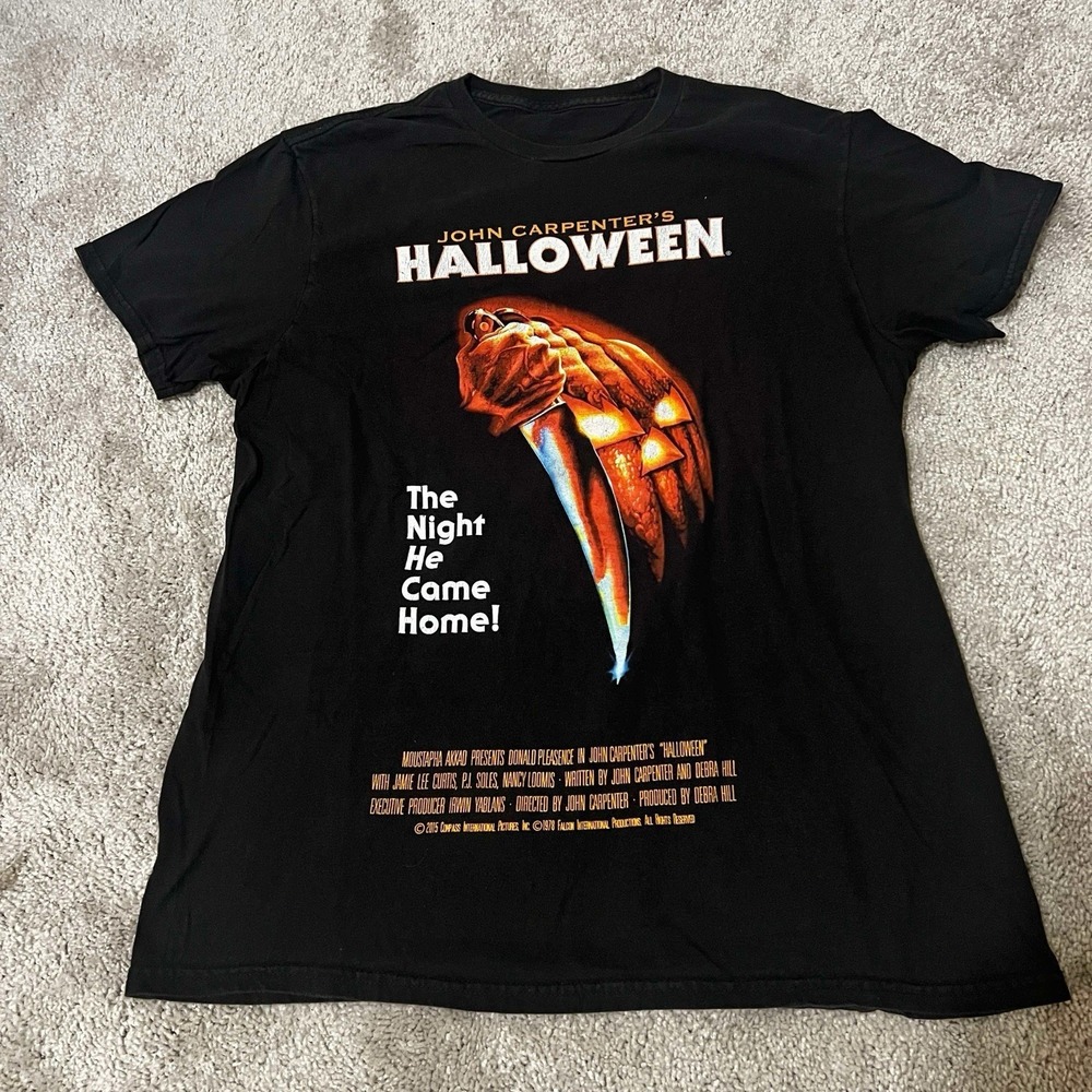 JOHN CARPENTER'S HALLOWEEN Official 1978 Horror Movie Poster‎ T-Shirt L Vintage